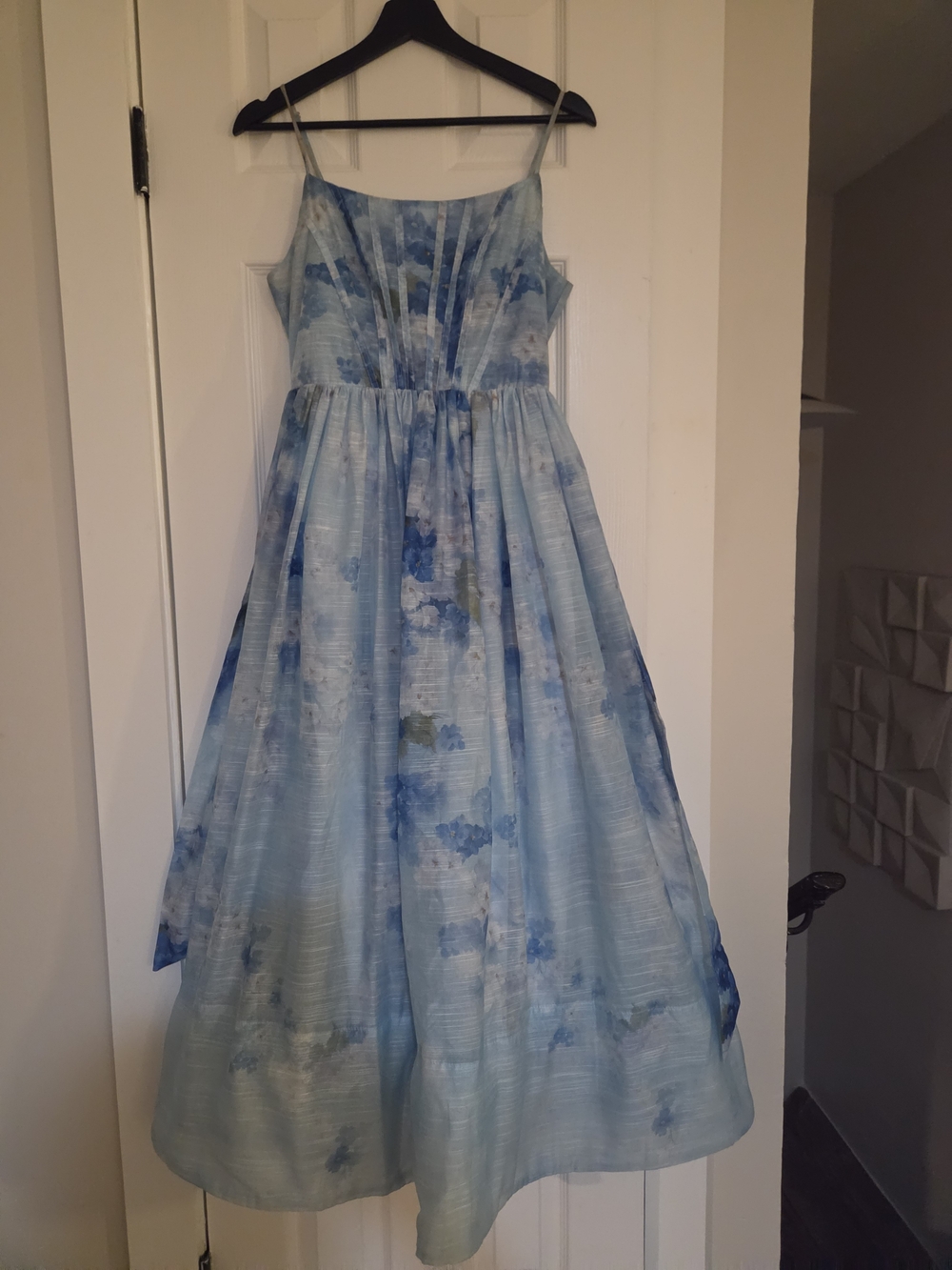 Bardot - Beautiful Blue Floral A-line Dress W/ Pockets